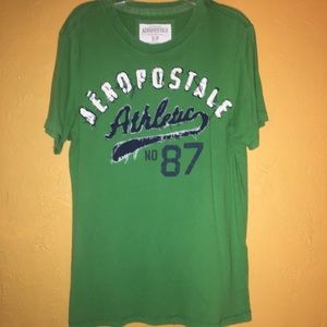 Aeropostale green distressed shirt.